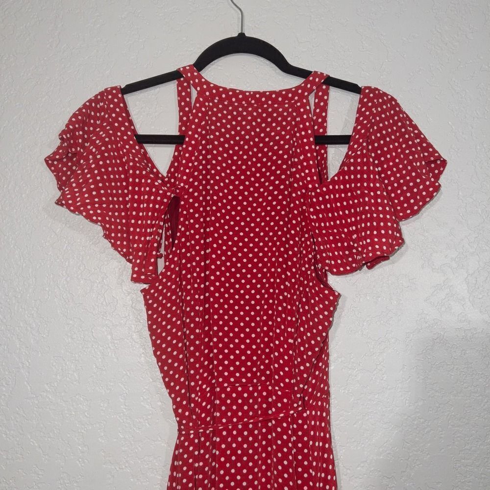 Privacy Please Acme Cherry‎ Polka Dot Wrap Maxi Dress Size Medium - Picture 4 of 9